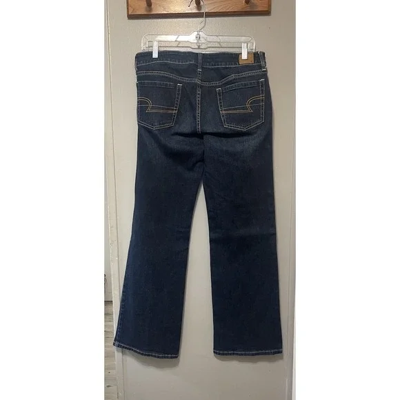 American Eagle Artist Flare Jeans Women 12 Blue Stretch 32" Inseam 9" Rise - Picture 3 of 3